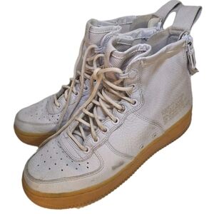 Nike SF Air Force 1 Double Zip Urban Utility Model Womens Size 8 Off White Gray